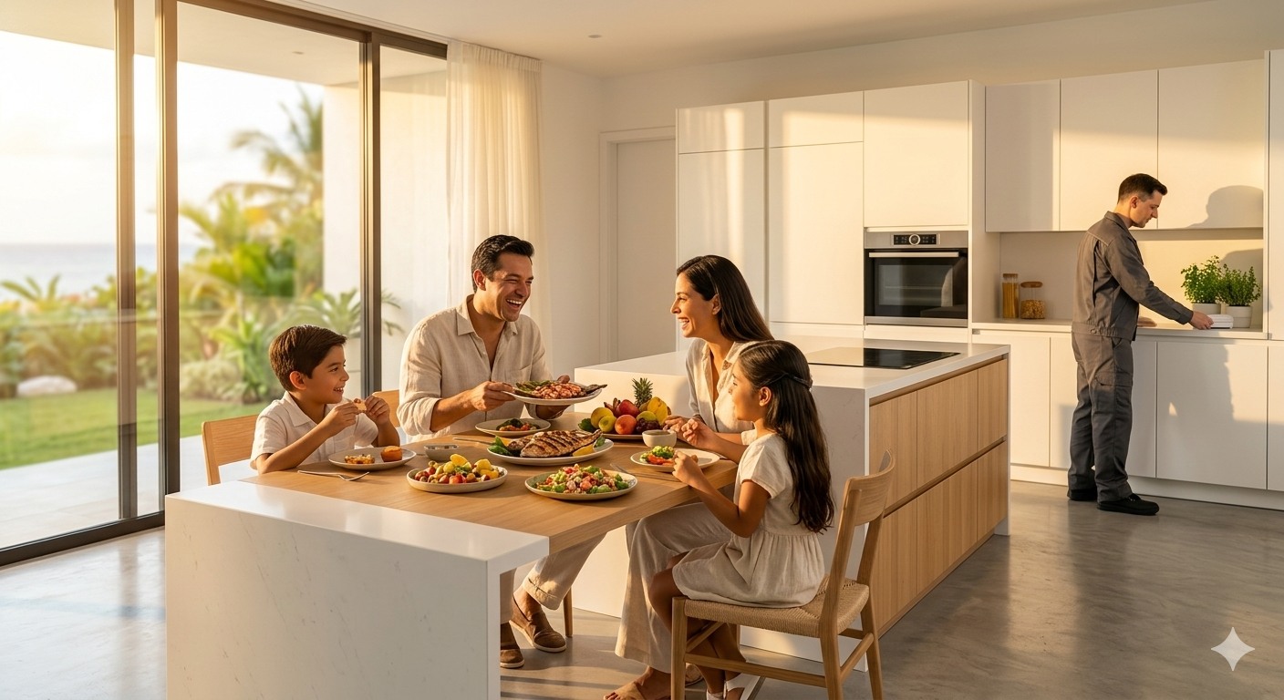 Familia en casa — lifestyle: diseño gráfico hecho por Neuralift en Cancún, Quintana Roo